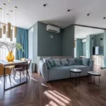 Living room with AC set at 72°F for energy savings and comfort at home