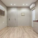 Indoor room at home with AC while it is raining outside